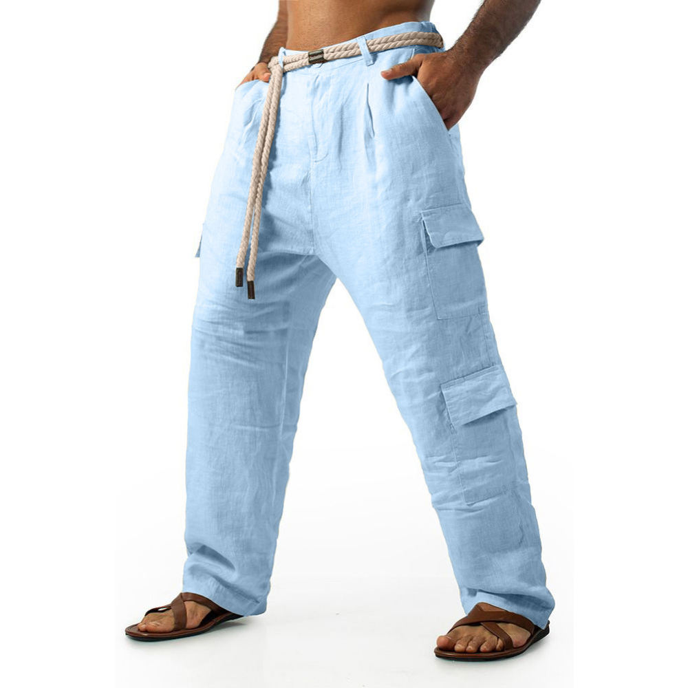 Shorts Chino Slim - Calções cargo de algodão para homem,