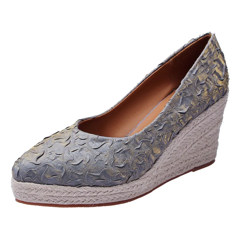 Sapatos de Salto Alto com Plat - Espadrille Slip On avaliação e preço
