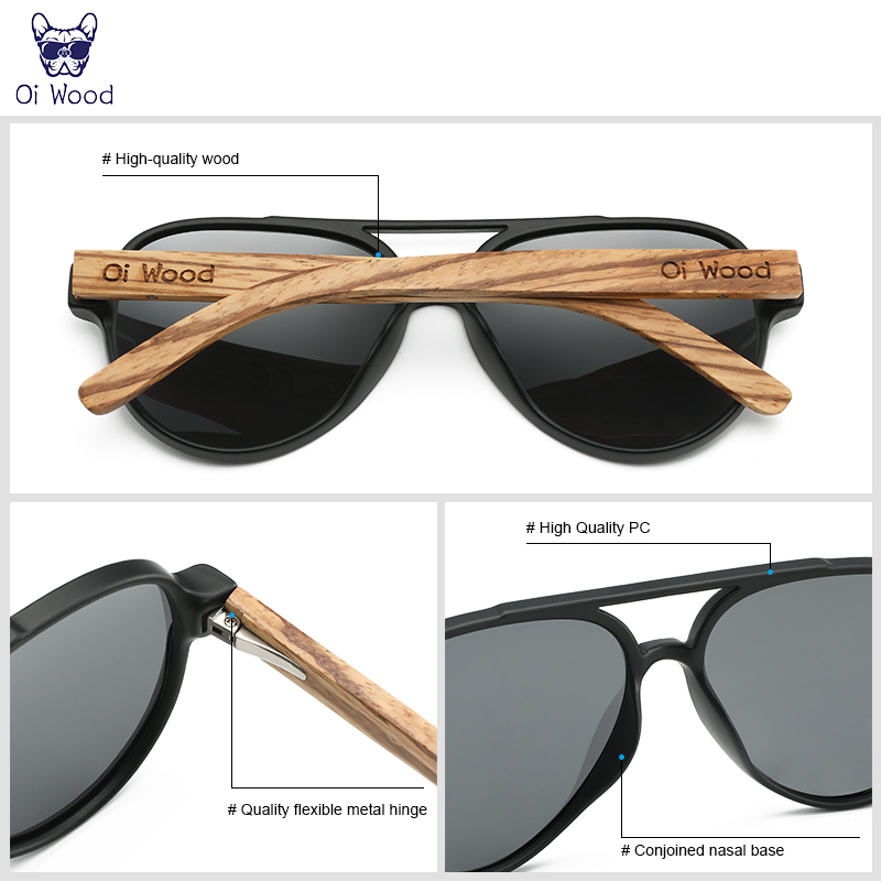 Oi óculos de sol de madeira pa - Sunglasses Aviator Polarized avaliação e preço