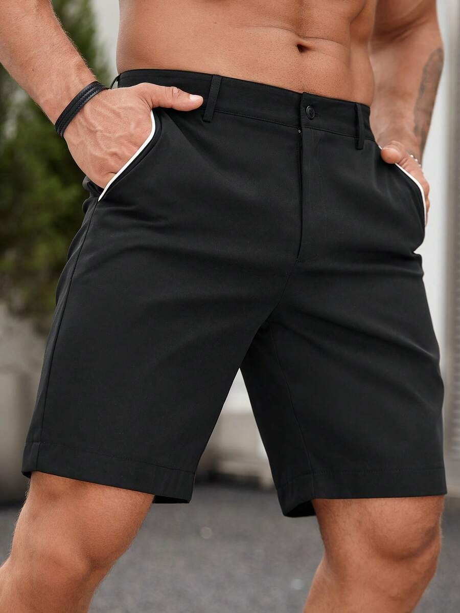 Calções chino masculinos com d - Shorts Chino Slim avaliação e preço