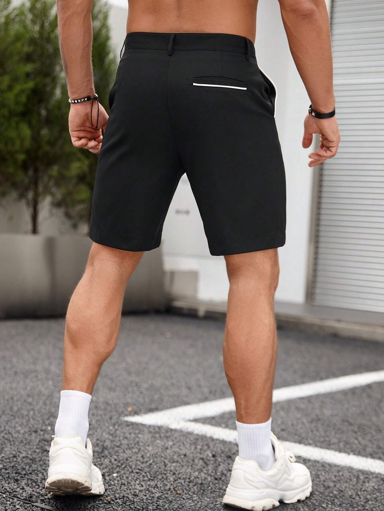 Calções chino masculinos com d - Shorts Chino Slim avaliação e preço